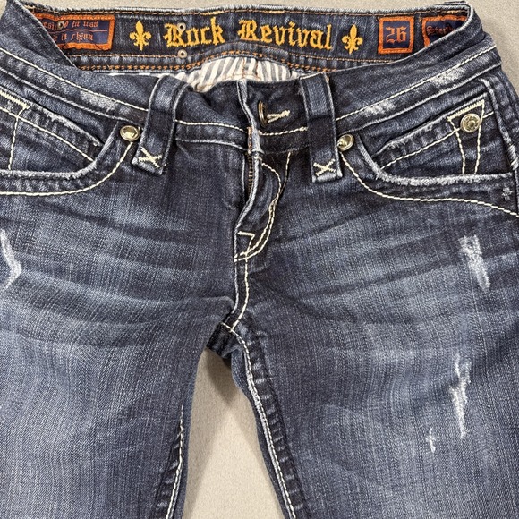 Rock Revival Stephanie Boot Cut jeans womens 26 flap pocket distress - Picture 11 of 13